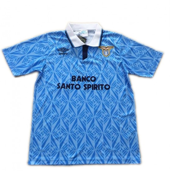 Camisola SS Lazio Retro Equipamento Primeiro 1991 Manga Curta